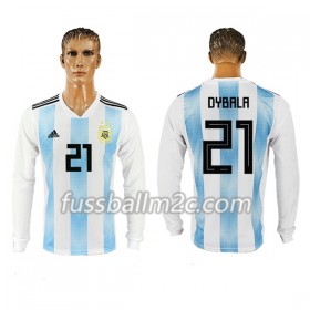 Fußballtrikots Argentinien Dybala 21 Heim Trikotsatz WM 2018 Langarm